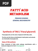 Fatty Acid Metabolism