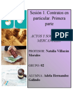 Sesión 1. Contratos en Particular. Primera Parte: Actos Y Sociedades Mercantiles