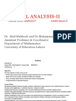 Real Analysis-Ii: Course Cord: Math3117 Credit Hours:3