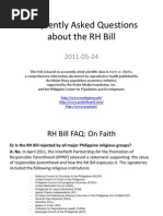 Frequently Asked Questions On The RH Bill