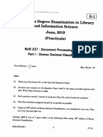 Bachelor's Degree Examination in Library and Information Science June, 2019 (Practicals)