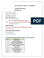 Mahaveer Public School, Jodhpur: List of Students Participating in Competitions Poster Making Competition (24 Feb)