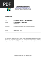 Memorandum On Guidelines and Procedures On Claims For Overtime Pay