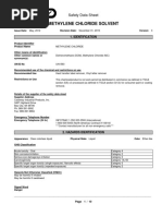 Methylene Chloride Solvent: Safety Data Sheet