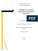 Informe de La Prueba Aplicada de Millon