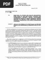 Adherence To The Definition of Low Risk Pregnancy and High Risk Pregnancy in The Implementation of Administrative Order No. 2012 - 0012