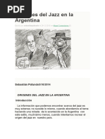 Orígenes Del Jazz en La Argentina