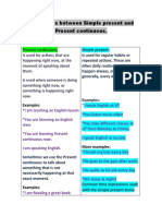 Differences Between Simple Present and Present Continuous.