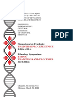 SIMPOZIONUL DE ETNOLOGIE: TRADIȚII ȘI PROCESE ETNICE Ediția A III-a