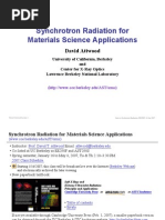 Synchrotron Radiation For Materials Science Applications: David Attwood