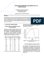 Determinación Espectrofotométrica de Hierro Con 1,10-Fenantrolina