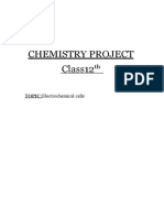 Chemistry Project Class12: TOPIC:Electrochemical Cells