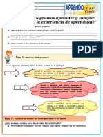 1º y 2º Grado, Reflexionamos Sobre Nuestra Experiencia de Aprendizaje.