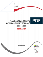 Plan Nacional de Deporte Actividad Fisica y Educacion Fisica Borrador