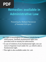 Shrikant PPT Remedies Available in Administrative Law