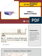 Topic 1: Simple Stress: Mechanics of Deformable Bodies