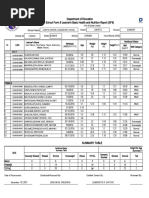 Department of Education School Form 8 Learner's Basic Health and Nutrition Report (SF8)