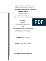 El Autoestima Como Un Factor de Aprovechamiento Escolar