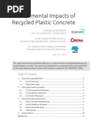 Environmental Impacts of Recycled Plastic Concrete