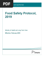 Food Safety Protocol, 2019: Ministry of Health and Long-Term Care