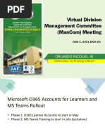 Virtual Division Management Committee (Mancom) Meeting: Orlando Nicolas, JR