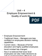 Employee Empowerment & Quality of Work Life