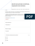 Prueba de Secuencias Numéricas, Orden y Comparación de Números