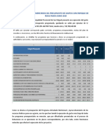 Análisis y Comentarios Del Presupuesto de Gastos Con Enfoque de Resultados