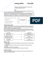 Activity Based Costing (ABC) . Feb 2020: Cost Driver Analysis