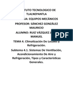 Tema 4.1 Sistemas de Ventilación, Acondicionamiento de Aire y Refrigeración