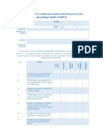 Cuestionario de Evaluación Motivacional Del Proceso de Aprendizaje