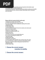 Choose The Correct Answer: Choose The Correct Answer:: Retention & Stability