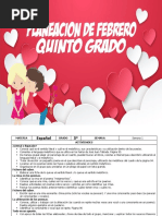 Planeacion Mes de Febrero Quinto Grado