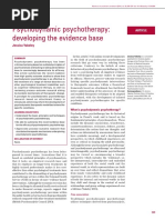 Psychodynamic Psychotherapy Developing The Evidence Base