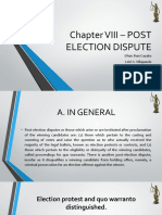 Chapter VIII - POST Election Dispute: Dhan Jhan Cayabo Leizl A. Villapando