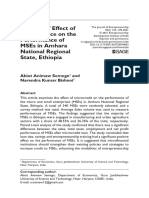 Analysis of Effect of Microfinance On The Performance of Mses in Amhara National Regional State, Ethiopia