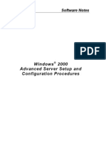 Windows 2000 Advanced Server Setup and Configuration Procedures