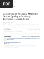 Assessment of Antenatal Maternity Service Quality at Mafikeng Provincial Hospital, South