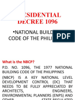 Presidential DECREE 1096: - National Building Code of The Philippines