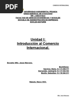 Investigación Unidad I Comercio Internacional