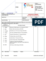 Logistics Order: (S Shipper: Pt. Sumatra Wahana Perkasa