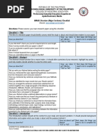 IMRAD Structure (Major Sections) Checklist