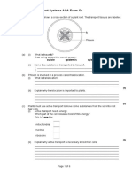 AJ L7 Plant Transport Systems AQA Exam Qs Q1.: Cuticle Epidermis Xylem