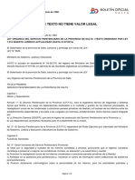 Ley 5639-80 Orgánica Del Servicio Penitenciario de La Provincia de Salta