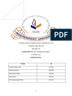 Course Title: Introduction To Business Law Course Code: Bus 360 Section: 06