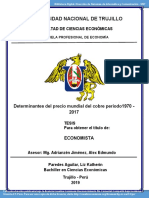 Determinantes Del Precio Mundial Del Cobre Durante 1970 y 2010