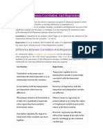 Diff BW Correlation and Regression