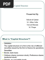 Theories of Capital Stracture: Presented by