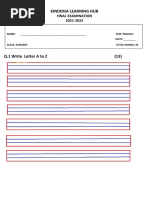 Kinderia Learning Hub: Final Examination 2021-2022