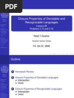 Lecture 28 - Closure Properties